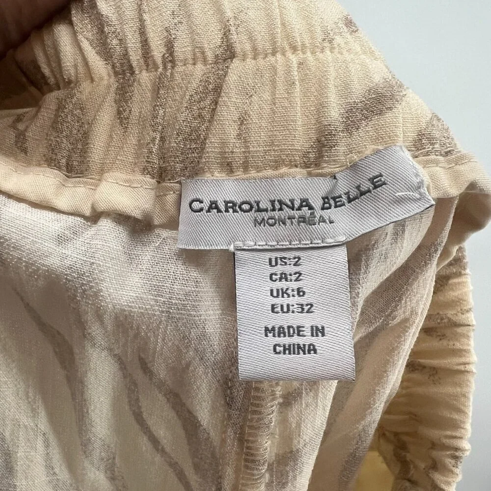 Carolina Belle Montreal Animal Print Beige Pull On Short Women's 2